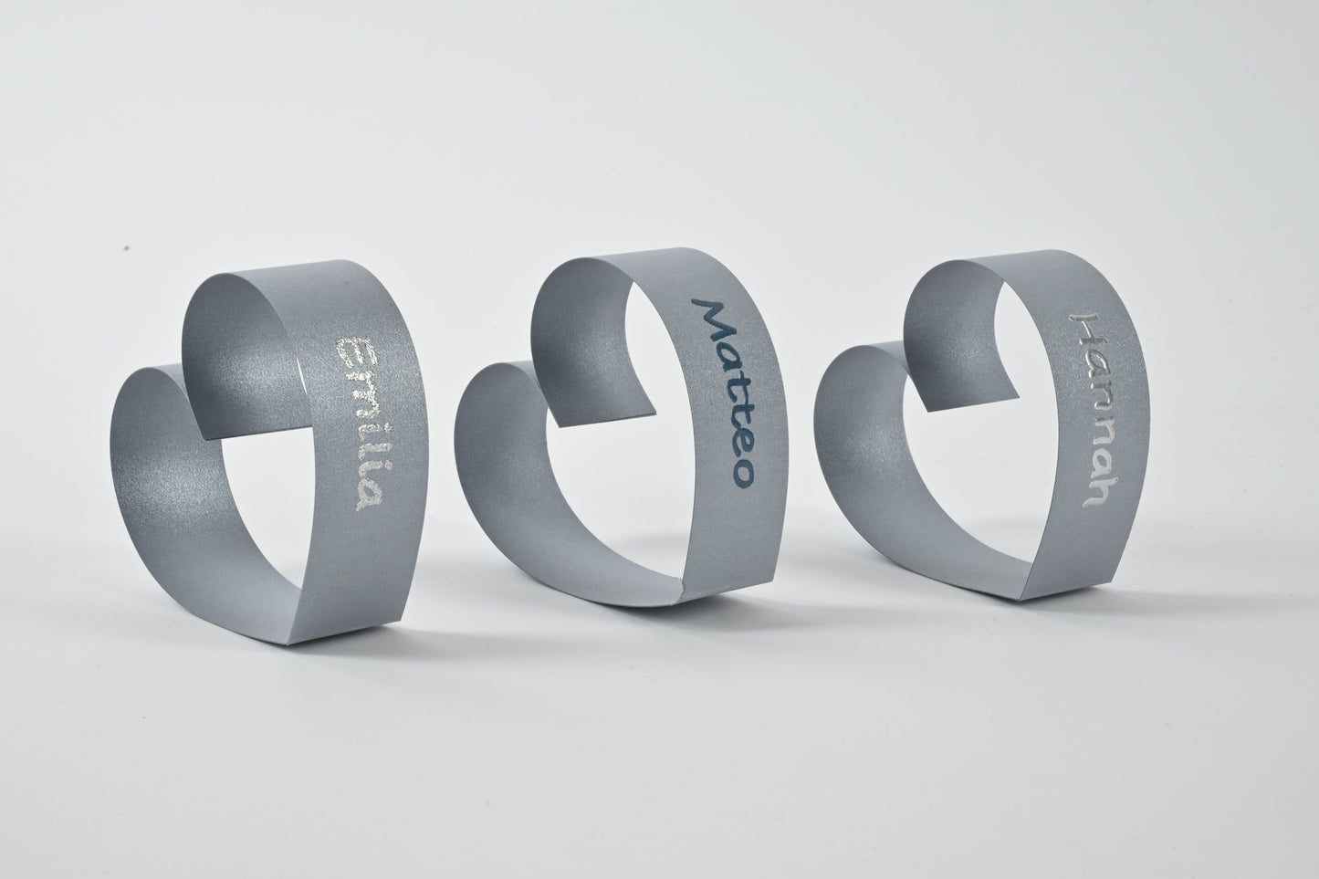 Herz Tischkarte - silber