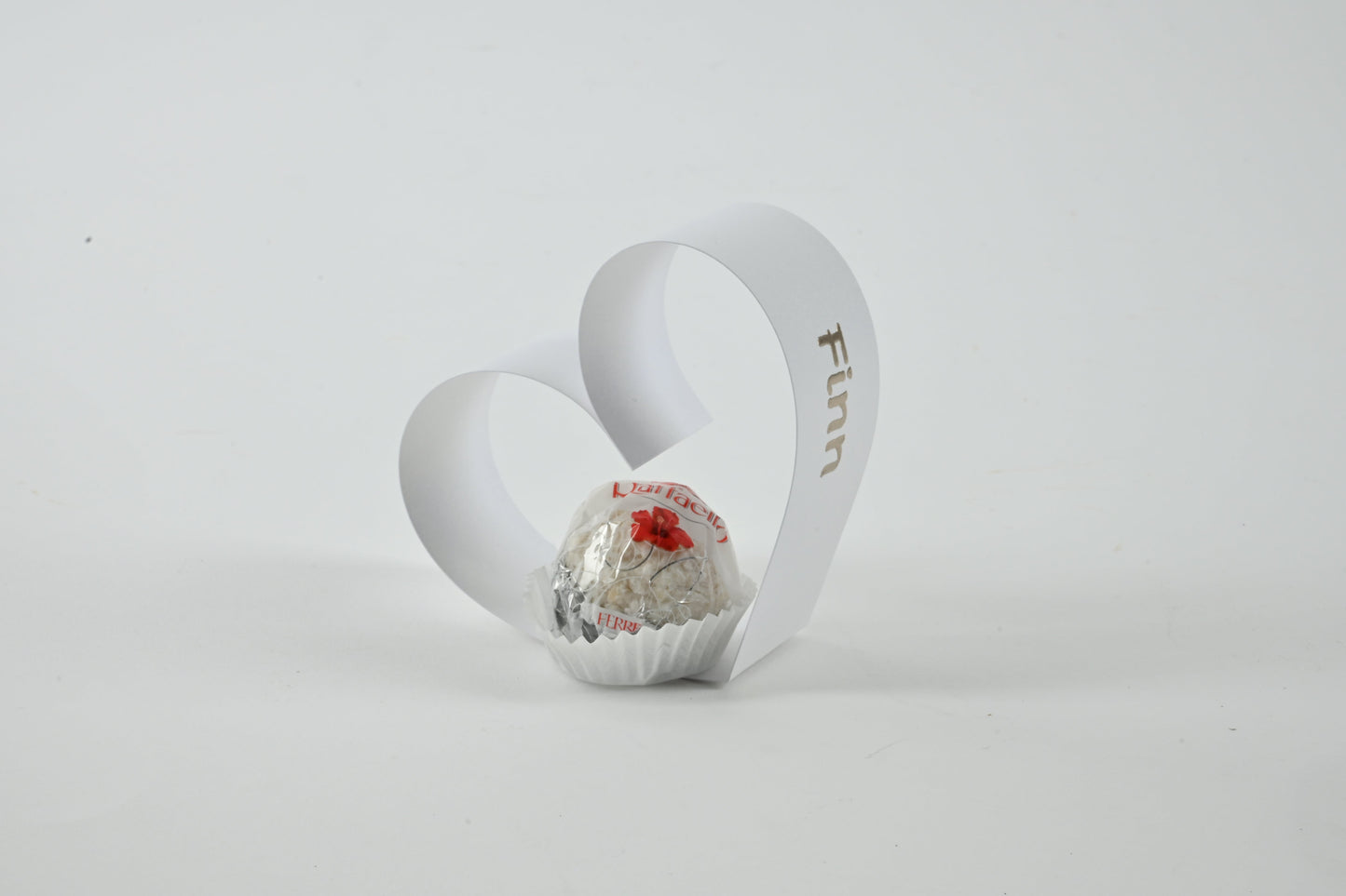 Herz Tischkarte - perlweiss