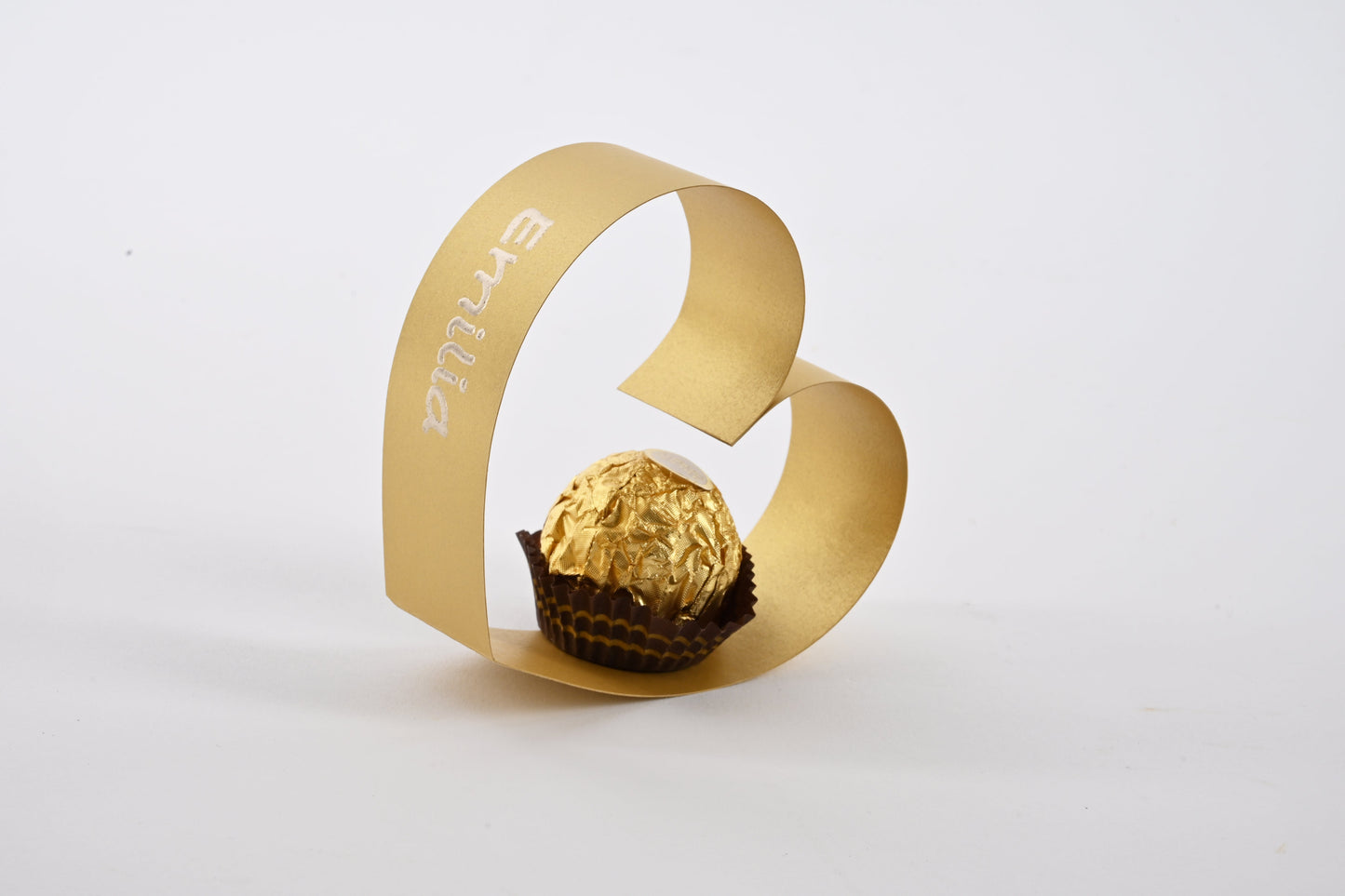 Herz Tischkarte - gold