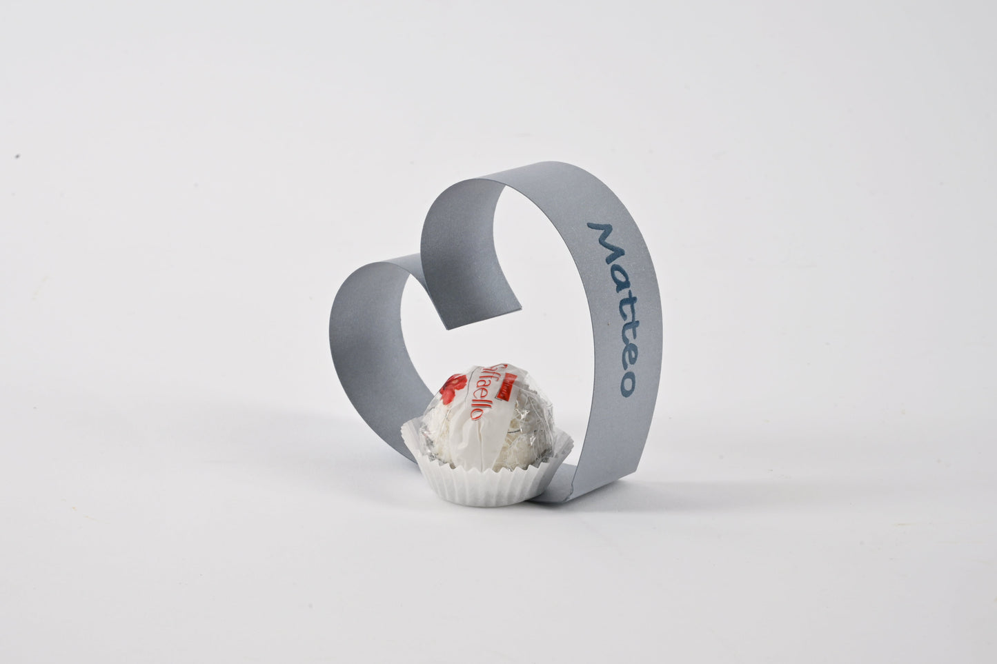 Herz Tischkarte - silber