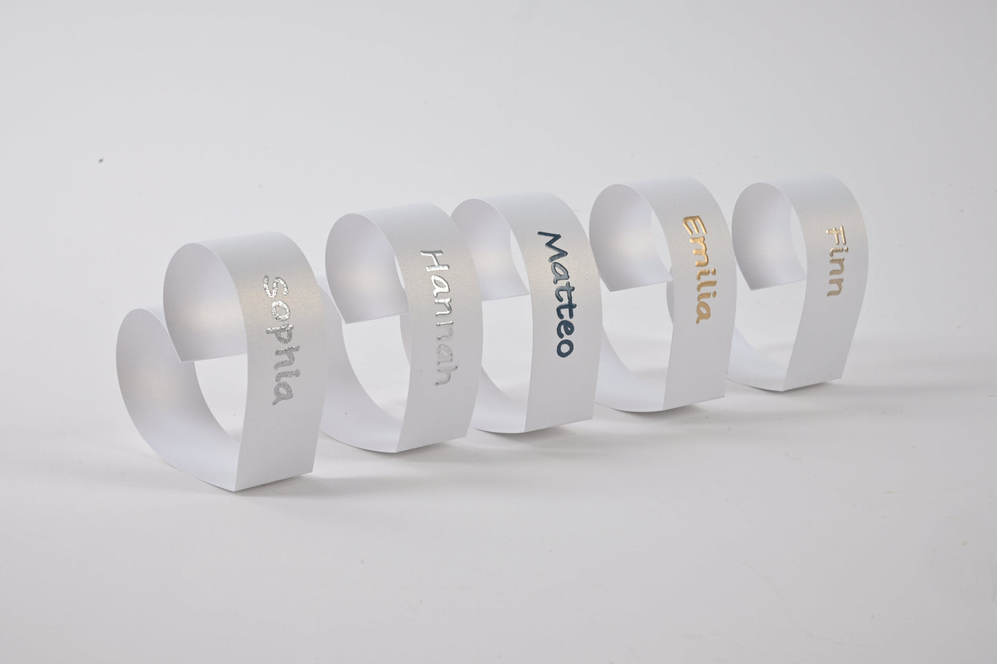 Herz Tischkarte - perlweiss