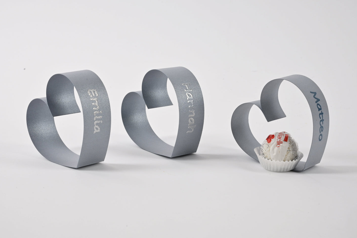 Herz Tischkarte - silber