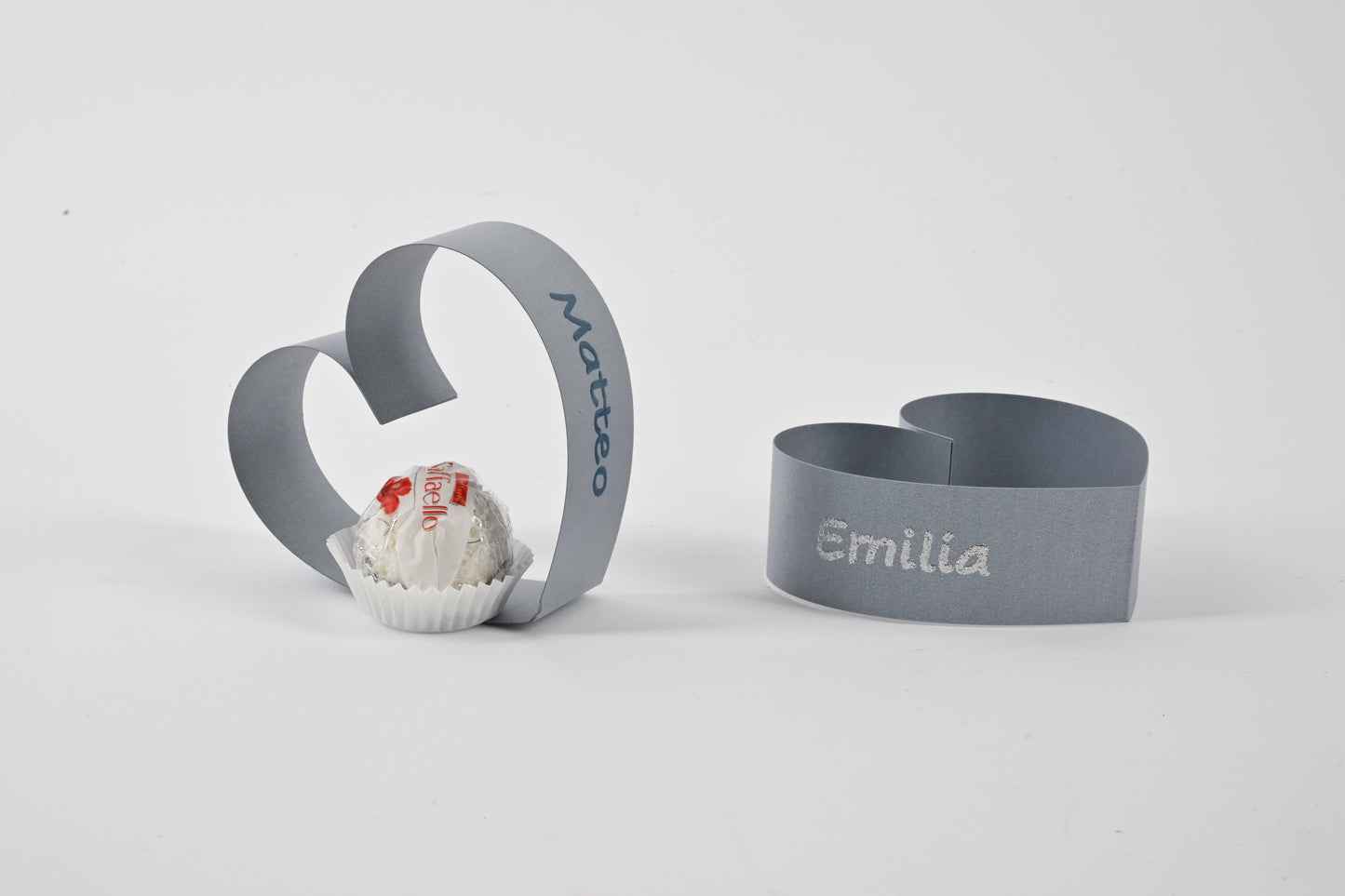 Herz Tischkarte - silber